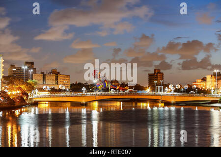 PE - Recife - 28/02/2019 - carnevale 2019 - Galo da Madrugada - Vista di Duarte Coelho Bridge, in Boa Vista quartiere, dove il Gallo da Madrugada allegoria viene impostato per il carnevale, foto: Paulo Paiva / AGIF Foto Stock