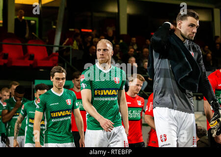 Dordrecht, Paesi Bassi. 01 Mar, 2019. Riwal Hoogwerkers Stadium, calcio, stagione 2018/2019, Keuken Kampioen Divisie, FC Dordrecht - NEC, FC Dordrecht player Daniel Breedijk (m) prima della partita Credito: Pro scatti/Alamy Live News Foto Stock