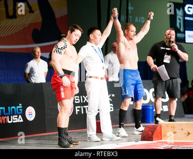 Columbus, Stati Uniti d'America. 01 Mar, 2019. 1 marzo 2019: Imre Dusnoki (HUN) sconfigge Austin Lowman (USA) a Arnold Sports Festival in credito: Brent Clark/Alamy Live News Foto Stock