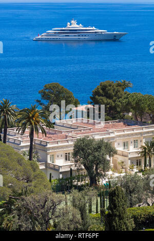 Seascape da Villa Ephrussi de Rothschild, villa Ile-de-France, Saint-Jean-Cap-Ferrat, Riviera Francese, dipartimento delle Alpi Marittime, Francia Foto Stock