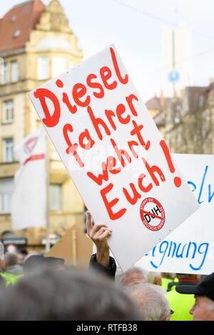 Manifestazione contro il divieto di guida diesel, Stoccarda, Baden-Württemberg, Germania Foto Stock