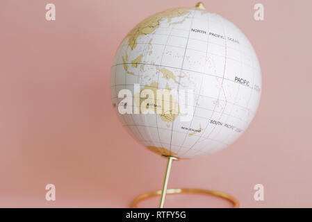 Globo sulla pesca color show in Australia e Asia SE Foto Stock