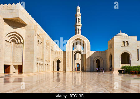 Sultant di Oman, Muscat Sultan Qaboos Grande moschea Foto Stock