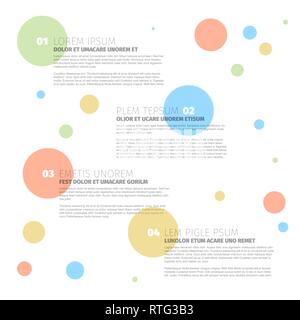 Vettore schema colorato con quattro fasi e circoli Illustrazione Vettoriale