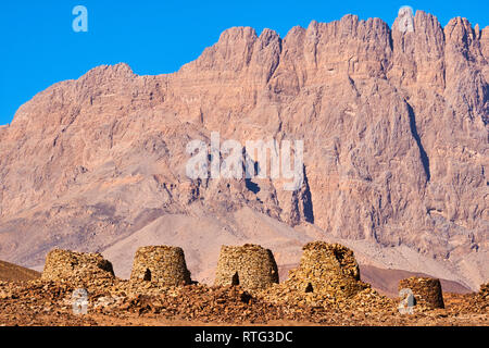 Il sultanato di Oman, annuncio regione Dhahirah, Wadi Damm, 5000 anno vecchia tomba di pietra Al Ayn, Patrimonio Mondiale dell UNESCO Foto Stock