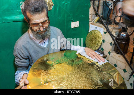 Metal Works shop, Fes, Marocco Foto Stock