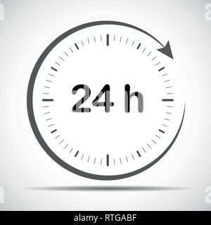 24 ore di assistenza. Simbolo orologio. Aperto 24 ore icona per il vostro  web site design, logo, app, UI. ventiquattro ore di icona su sfondo bianco  in stile appartamento Immagine e Vettoriale - Alamy