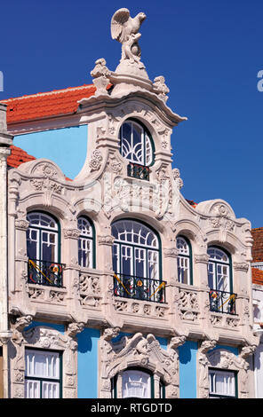 Deatail ornata di casa in stile art nouveau Foto Stock
