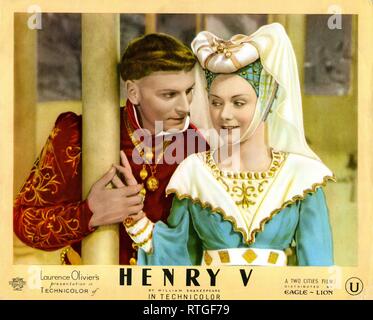 LAURENCE OLIVIER e RENEE ASHERSON come Principessa Katherine di Francia In HENRY V 1944 il regista LAURENCE OLIVIER suona da William Shakespeare Technicolor Two Cities Films / Eagle-Lion Distributors Ltd Foto Stock