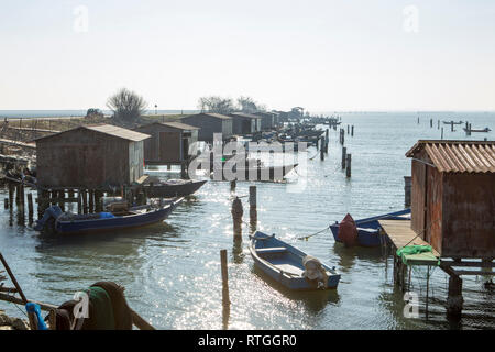 Case di pescatori di Scardovari Foto Stock