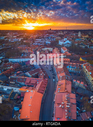 VILNIUS Lituania - Vista aerea di Vilnius città vecchia Foto Stock