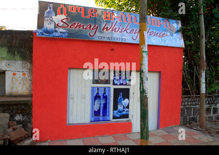 Street minimarket, Bahir Dar, Amhara Region, Etiopia Foto Stock