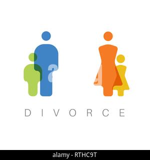 Vettore semplice concetto di divorzio illustrazione Illustrazione Vettoriale