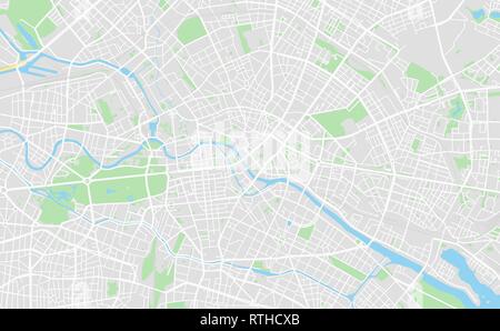 Berlino, Germania stampabile cartina stradale in stile classico con colori di tutte le autostrade, strade e ferrovie. Utilizzare questa mappa per qualsiasi tipo di apparecchiatura digitale inf Illustrazione Vettoriale