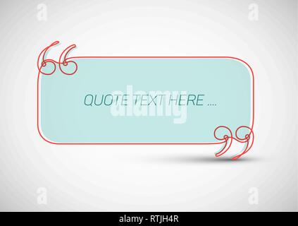 Modello di citazione fatta da una continua linea sottile, con posto per il vostro preventivo Illustrazione Vettoriale