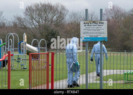 Harold Hill Londra, Regno Unito. 2 marzo 2019 una diciassettenne ragazza è stato pugnalato a morte in un parco in Harold Hill Londra. Le indagini della polizia continuano a credito: Ian Davidson/Alamy Live News Foto Stock