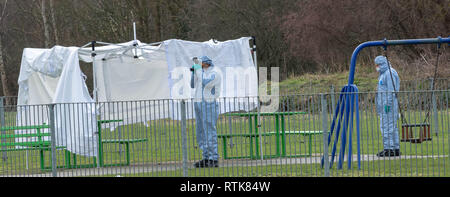 Harold Hill Londra, Regno Unito. 2 marzo 2019 una diciassettenne ragazza è stato pugnalato a morte in un parco in Harold Hill Londra. Le indagini della polizia continuano a credito: Ian Davidson/Alamy Live News Foto Stock