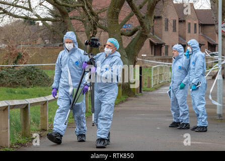 Harold Hill Londra, Regno Unito. 2 marzo 2019 una diciassettenne ragazza è stato pugnalato a morte in un parco in Harold Hill Londra. Le indagini della polizia continuano a credito: Ian Davidson/Alamy Live News Foto Stock