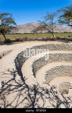 Acquedotti di Cantalloc, 'puquios' costruito dal popolo Nazca Foto Stock