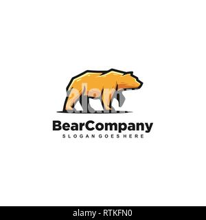 Bear illustrazione template vettoriale. Il logo adatto per industria creativa, Multimedia, intrattenimento, educative, Shop, e qualsiasi attività correlate Illustrazione Vettoriale