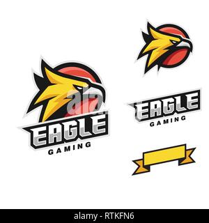 Testa illustrazione Eagle template vettoriale. Adatto per industria creativa, Multimedia, intrattenimento, istruzione, giochi, sport e di qualsiasi relativo busines Illustrazione Vettoriale