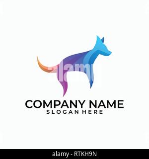 Abstract illustrazione del cane template vettoriale. Adatto per industria creativa, Multimedia, intrattenimento, educative, Shop, e qualsiasi attività correlate Illustrazione Vettoriale