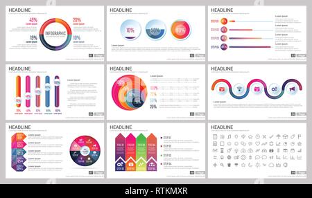 Elementi moderni di infographics per presentazioni di modelli per banner, poster, flyer Illustrazione Vettoriale