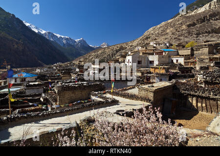 Marpha villaggio nella regione di Annapurna del Nepal Foto Stock