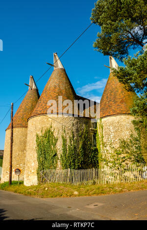 Mitchell e pesca, Purfumery, pietra convertito Oast House, Foxbury Farm, Stone Street, guarnizione, Kent Foto Stock