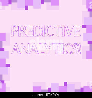 La grafia la scrittura di testo analisi predittiva. Concetto di metodo di significato alla previsione Perforanalysisce Analisi statistica Foto Stock