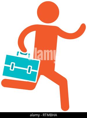 Pittogramma uomo cartoon Illustrazione Vettoriale