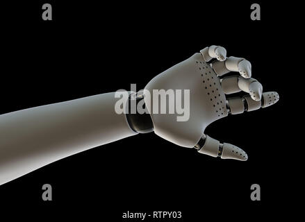 Mano di Robot puntare il dito indice, isolato Foto Stock