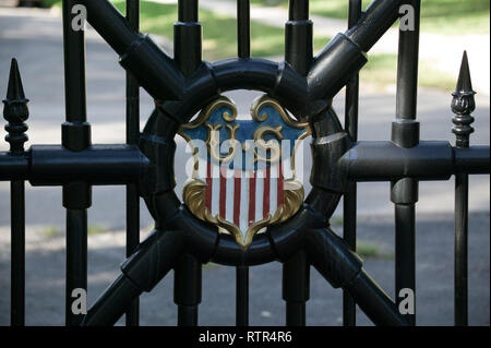 Il Memorial cancello al Rutheford B. Hayes museo e biblioteca a Spiegel Grove in Fremont; Ohio Foto Stock