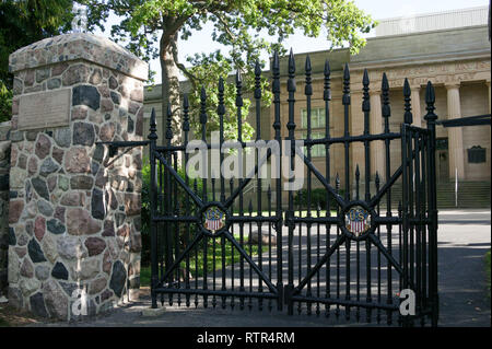 Il Memorial cancello al Rutheford B. Hayes museo e biblioteca a Spiegel Grove in Fremont; Ohio Foto Stock