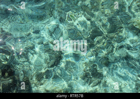 Mare scintillante nei fondali bassi Foto Stock