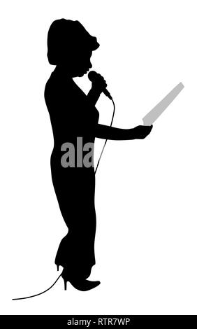 Show host anchorwoman o parlare in pubblico donna Illustrazione Vettoriale