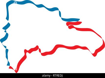 Repubblica dominicana mappa vettore icona Illustrazione Vettoriale
