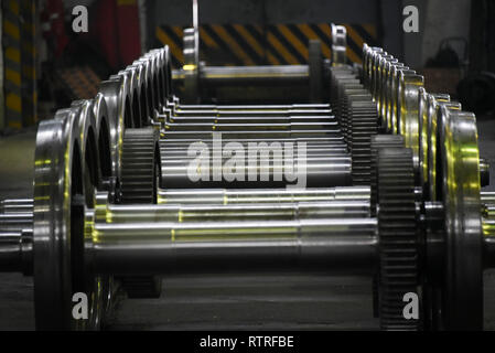 Locomotiva fabbrica di riparazione "TRZ' in Astrakhan, Russia. Foto Stock