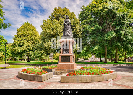 Memorial statua della regina Victoria in Victoria Square, Christchurch, Nuova Zelanda. Foto Stock