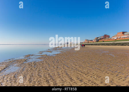 Spiaggia di Jadebusen bay in Wilhelmshaven, Germania Foto Stock