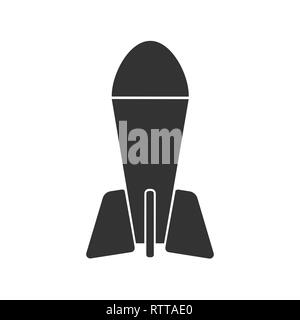 Bomba aerea icona stile piatto per la progettazione. Illustrazione di vettore isolato su bianco Illustrazione Vettoriale