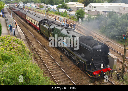 Signore Dowding locomotiva a vapore al par, Cornwall, Inghilterra Foto Stock