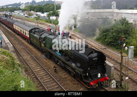 Signore Dowding locomotiva a vapore al par, Cornwall, Inghilterra Foto Stock