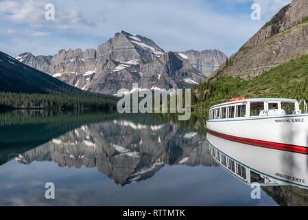 Guardando verso il basso Lago di Josephine dal molo Foto Stock