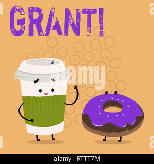 Segno di testo mostra Grant. Foto concettuale denaro dato da un'organizzazione o di governo per un fine borsa di studio Foto Stock