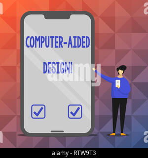 Segno di testo che mostra il Computer Aided Design. Foto concettuale CAD Progettazione industriale mediante dispositivi elettronici Foto Stock