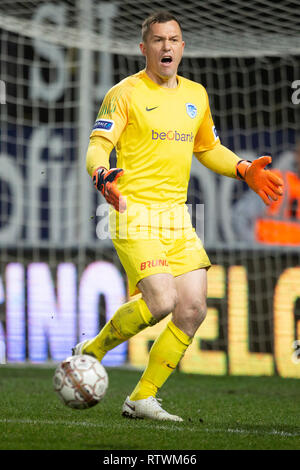 CHARLEROI, Belgio - 2 Marzo : Daniel Vukovic di Genk sguardo sconsolato durante la Jupiler Pro League giornata 28 tra Sporting Charleroi e KRC Genk il 2 marzo 2019 in Sint-Truiden, Belgio. (Foto di Frank Abbeloos/Isosport) Foto Stock