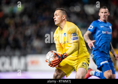 CHARLEROI, Belgio - 2 Marzo : Daniel Vukovic di Genk in azione durante la Jupiler Pro League giornata 28 tra Sporting Charleroi e KRC Genk il 2 marzo 2019 in Sint-Truiden, Belgio. (Foto di Frank Abbeloos/Isosport) Foto Stock