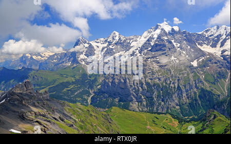 Eiger, Monch e Jungfrau montagne, Alpi della Svizzera Foto Stock