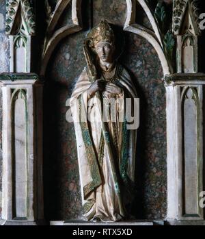 Detalle del sepultura de la Reina Elisenda, siglo XIV. Monasterio de Pedralbes, Barcellona. Museo: Monasterio de Pedralbes, Barcellona. Foto Stock